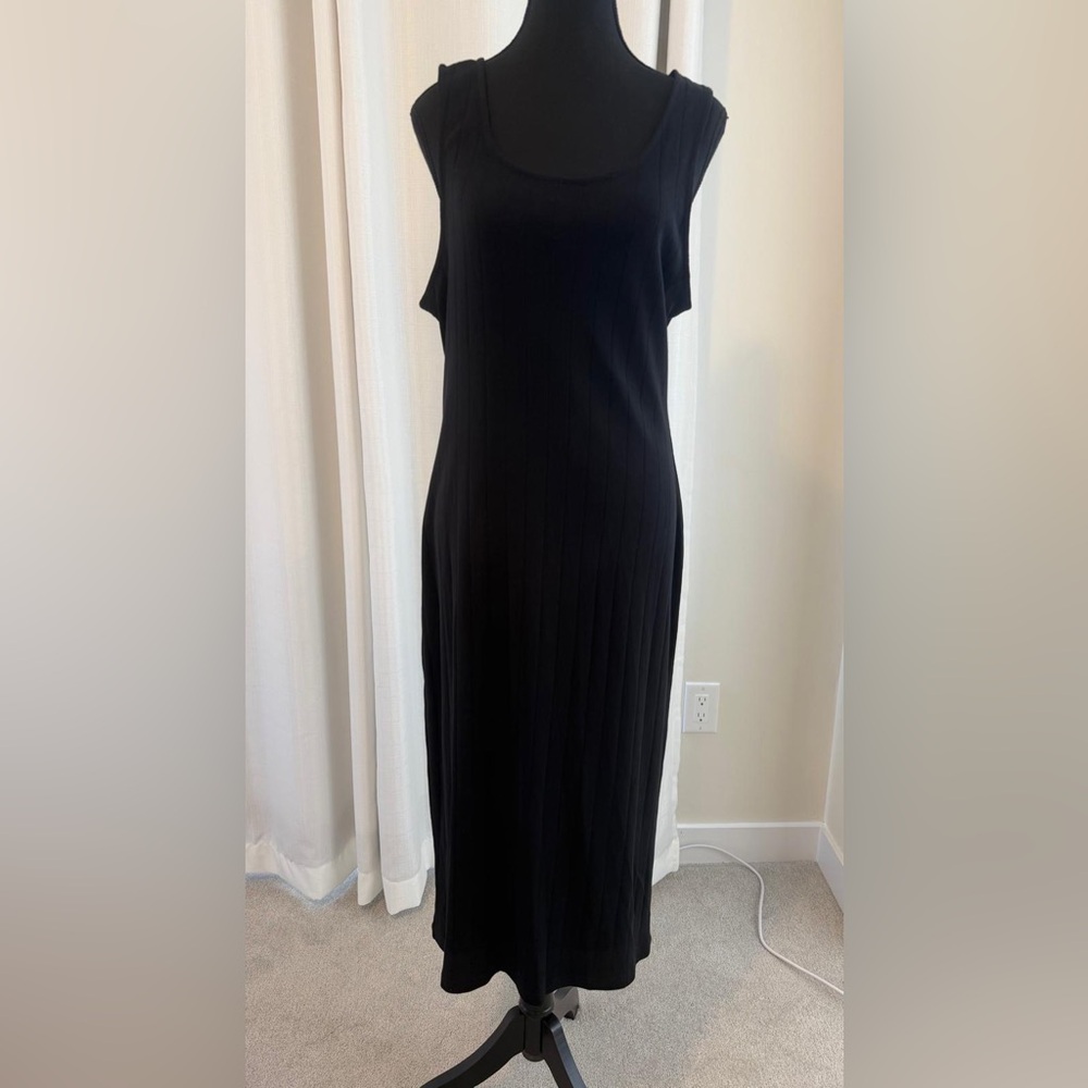 Design Lab Lord & Taylor Black Ribbed Maxi Dress